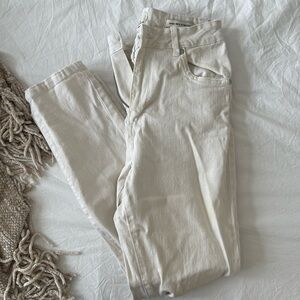 Cotton On high waist 90s stretch distressed white jeans